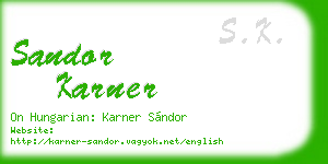 sandor karner business card
